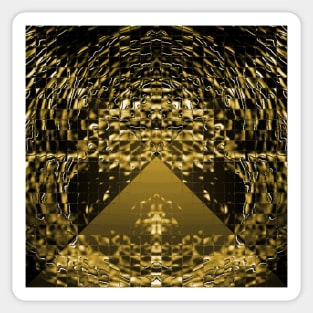 Sacred Geometry 3D Titanium Gold Pyramid Architecture Sticker